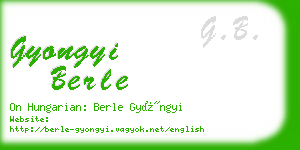 gyongyi berle business card